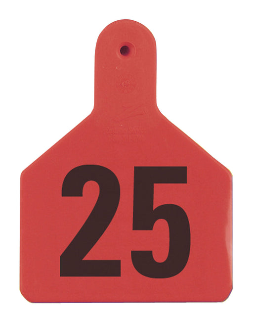 Z Tags Numbered Ear Tags (Calf), 25 count - Red 1-25 