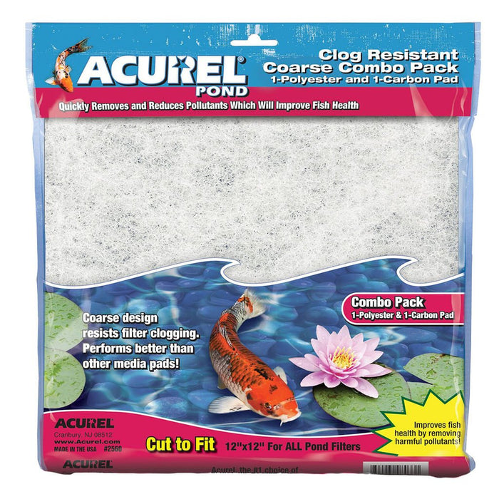 Acurel Coarse Pond Media Pad Combo Pack, 12' x 12', Black/White - Jeffers - Fish Supplies > Fish Supplies