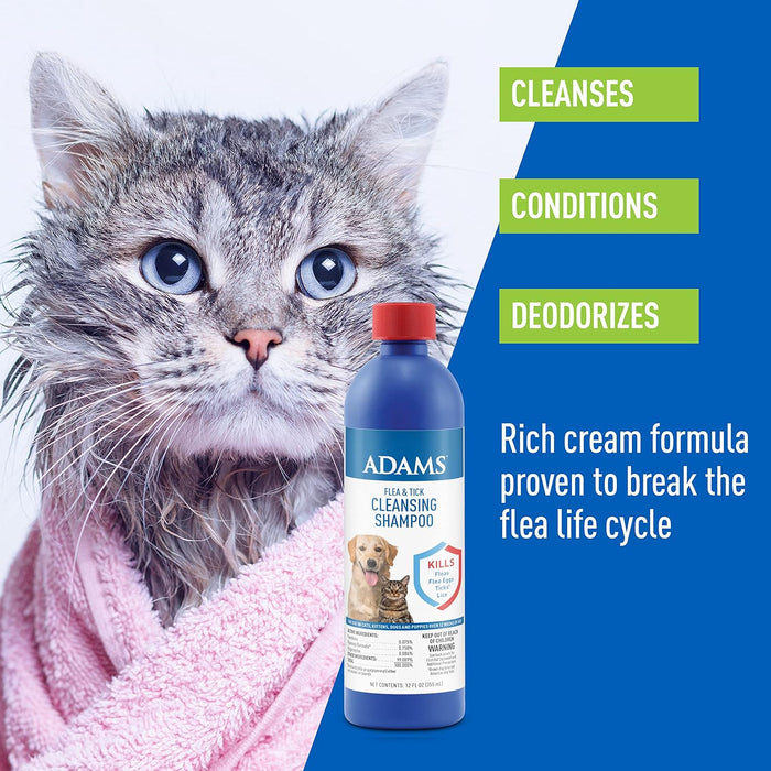 Adams Flea & Tick Cleansing Shampoo - Jeffers - Animal Health & Wellness > Flea & Tick Control