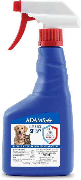 Adams Plus Flea & Tick Spray - Jeffers - Animal Health & Wellness > Flea & Tick Control