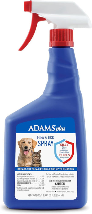 Adams Plus Flea & Tick Spray - Jeffers - Animal Health & Wellness > Flea & Tick Control