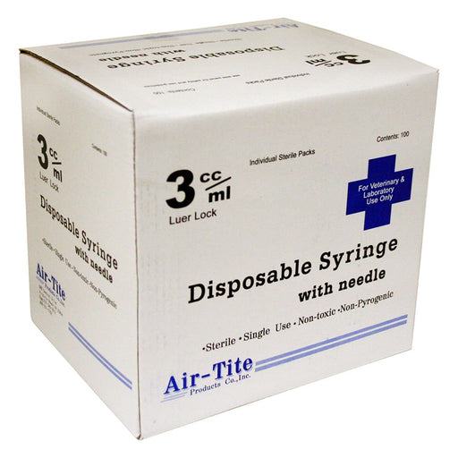 Air - Tite Syringes with Needles 3cc/LL with 22g X 3/4', 100 ct - Jeffers - Animal Health & Wellness > Medical Supplies