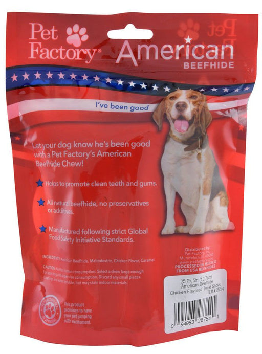 American Beefhide 5' Chicken Flavored Twist Sticks - Jeffers - Dog Supplies > Dog Treats