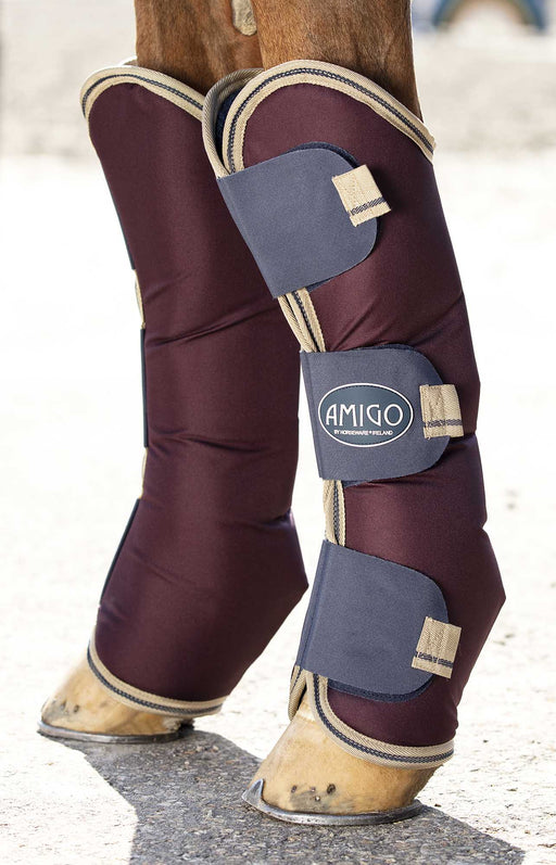 Amigo Ripstop Travel Boots, Fig w/Navy & Tan Trim - Jeffers - Horse Supplies > Horse Boots & Leg Wraps