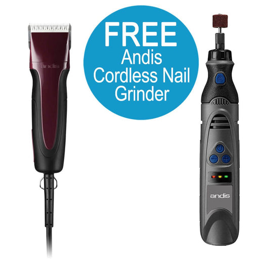 Andis Excel 5 speed+ Clipper (Burgundy) with FREE Tote Bag - Jeffers - Animal & Pet Supplies > Pet Grooming > Pet Hair Clippers & Trimmers