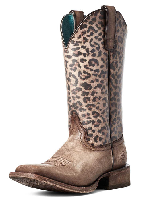 Ariat Women's Circuit Savanna Cheetah Western Boot, Naturally Distressed Brown - Jeffers - Women > Boys > Shoes, Boots