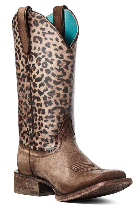 Ariat Women's Circuit Savanna Cheetah Western Boot, Naturally Distressed Brown - Jeffers - Women > Boys > Shoes, Boots