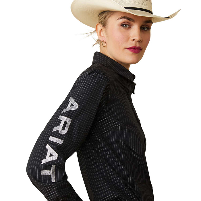 Ariat Women's Team Kirby Stretch Shirt, Black and Silver - Jeffers - Women > Women's Clothing > Women's Shirts