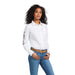 Ariat Women's Team Kirby Stretch Shirt, White with Leopard - Jeffers - Women > Women's Clothing > Women's Shirts