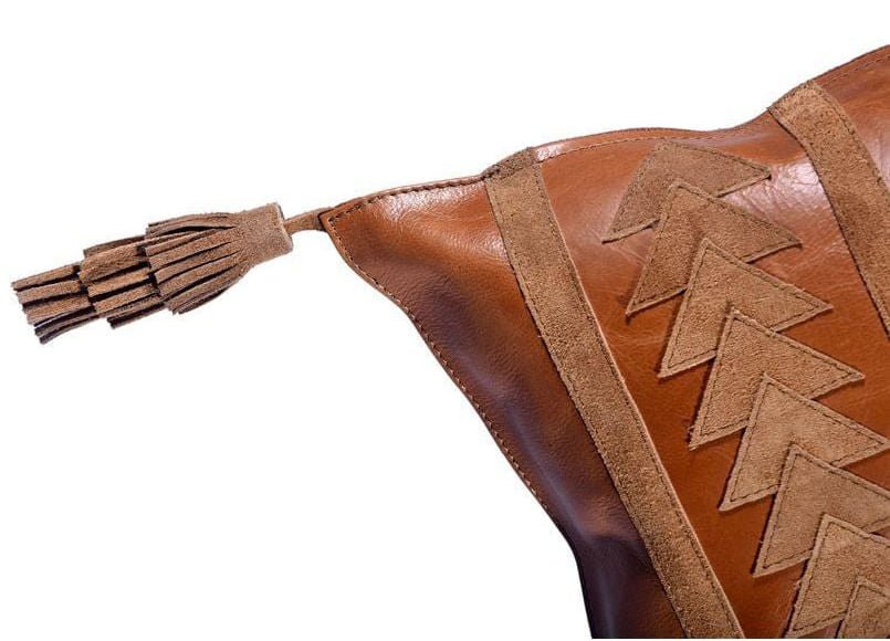 Arrow Genuine Leather Tasseled Throw Pillow - Jeffers - Home Goods & Gifts > Home Decor and Candles for Home Improvement