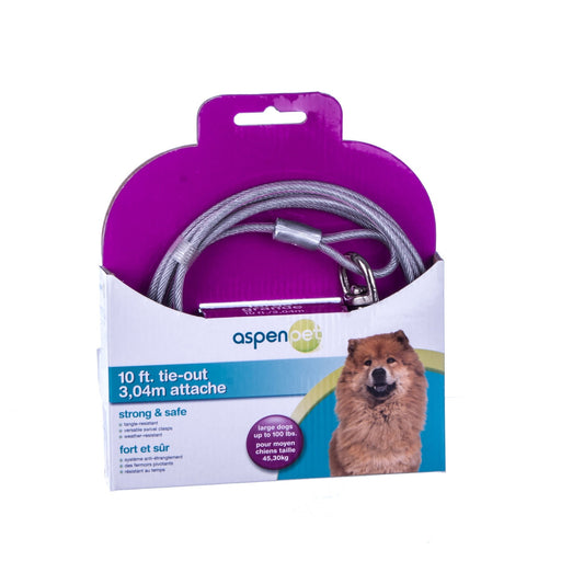 AspenPet Tie - Out Cables - Jeffers - Dog Supplies > Dog Apparel > Dog Collars, Harnesses, & Leashes