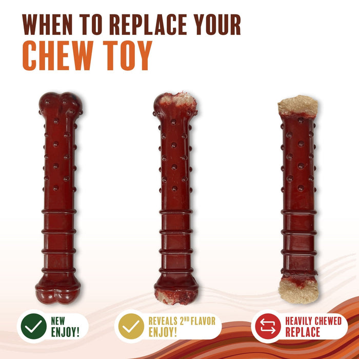 Basted Blast Dual Flavored Power Chew, Bacon Basted Steak - Jeffers - Dog Supplies > Dog Toys