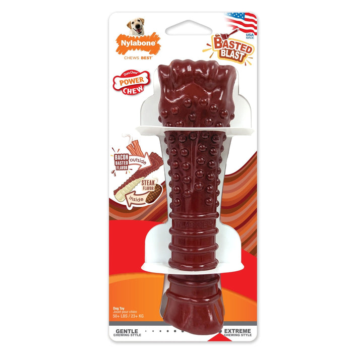 Basted Blast Dual Flavored Power Chew, Bacon Basted Steak - Jeffers - Dog Supplies > Dog Toys