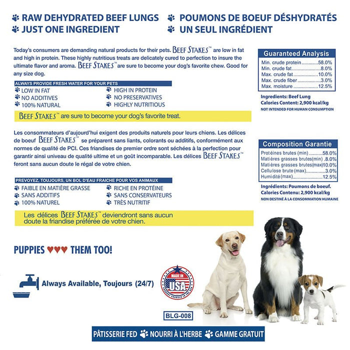 Beef Stakes, 8 oz - Jeffers - Dog Supplies > Dog Treats