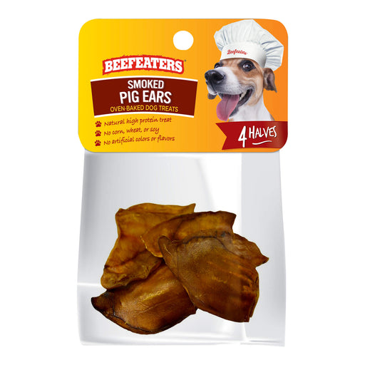 Beefeaters Pig Ears, 4 Halves, Case of 6 - Jeffers - Dog Supplies > Dog Treats > Chews