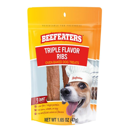 Beefeaters Triple Flavor Ribs, 1.65 oz, Case of 12 - Jeffers - Dog Supplies > Dog Treats > Biscuits & Baked Treats