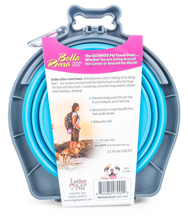 Bella Roma Travel Bowl Double Diner - Jeffers - Animal & Pet Supplies > Pet Bowls, Feeders & Waterers