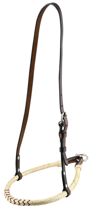 Buffalo Leather Rolled Rawhide Noseband for Horses w/ Stainless Steel Hardware