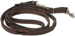 Buffalo Leather Twisted Knot Roping Rein, 7' - Jeffers - Horse Supplies > Horse Tack > Reins