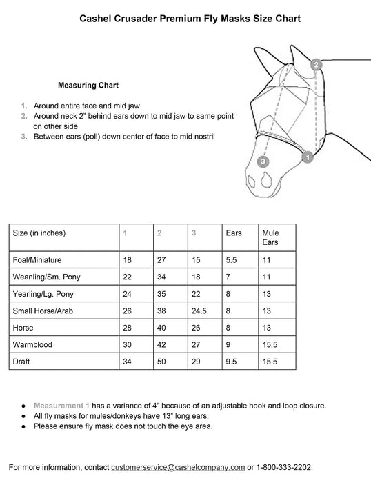 Cashel Crusader Standard Fly Mask with Ears - Jeffers - Horse Supplies > Horse Fly Masks
