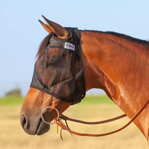 Cashel Quiet Ride Fly Mask without Ears, Black - Jeffers - Horse Supplies > Horse Fly Masks