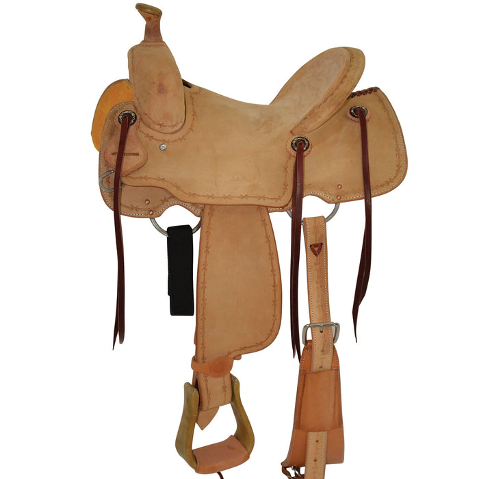 Circle Y Comal All Around Saddle, Regular, Roughout - Jeffers - Horse Supplies > Horse Tack > Saddles