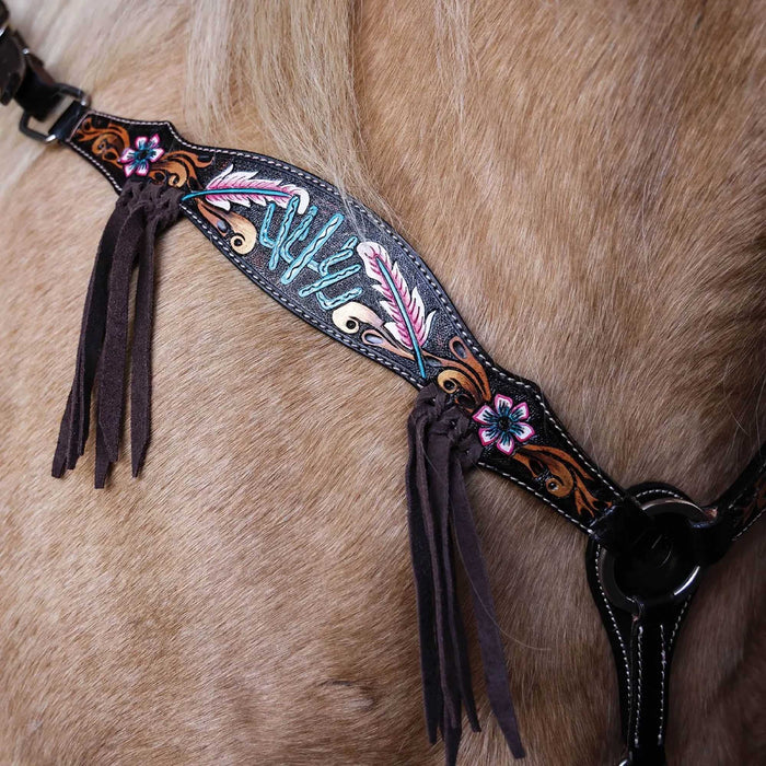 Circle Y Desert Flower Breast Collar, Full - Jeffers - Horse Supplies > Horse Tack > Breast Collars