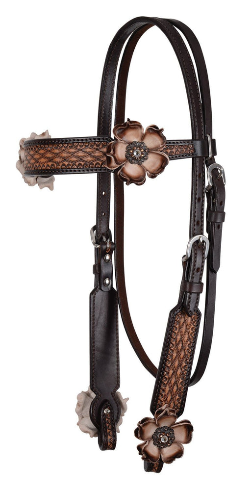 Circle Y Dusty Rose Vintage Browband Headstall, Full - Jeffers - Horse Supplies > Horse Tack > Bridles & Headstalls