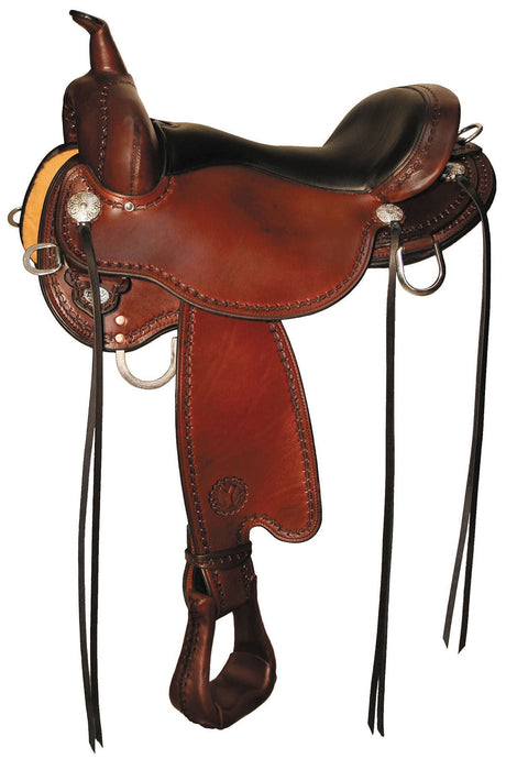 Circle Y River Flex2 Trail Saddle, Wide, Regular Oil - Jeffers - Horse Supplies > Horse Tack > Saddles