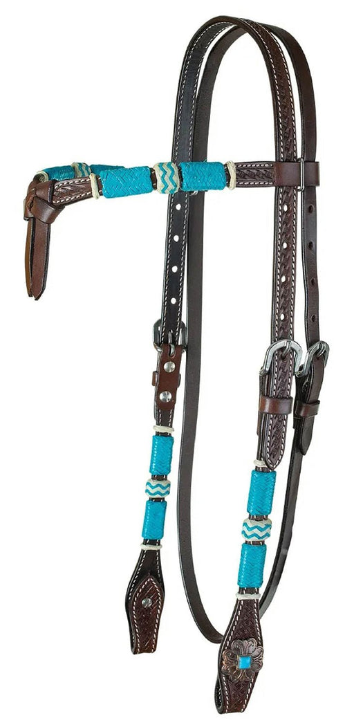 Circle Y Turquoise Round Up Browband Headstall, Full - Jeffers - Horse Supplies > Horse Tack > Bridles & Headstalls