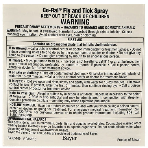 Co - Ral Fly & Tick Spray - Jeffers - Animal Health & Wellness > Fly & Insect Control