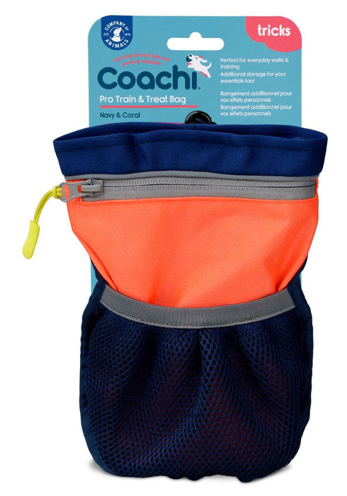 Coachi Pro Train & Treat Bag Navy & Coral - Jeffers - Animal & Pet Supplies > Pet Training Aids