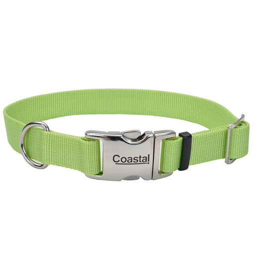 Coastal Adjustable Dog Collar with Metal Buckle, Lime - Jeffers - Dog Supplies > Dog Apparel > Dog Collars, Harnesses, & Leashes