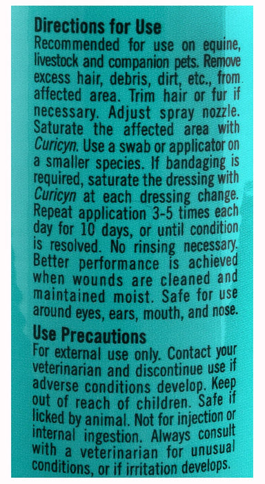 Curicyn Original Formula Wound Cleaner Skin Care Spray - Jeffers - Animal Health & Wellness > Medical Supplies