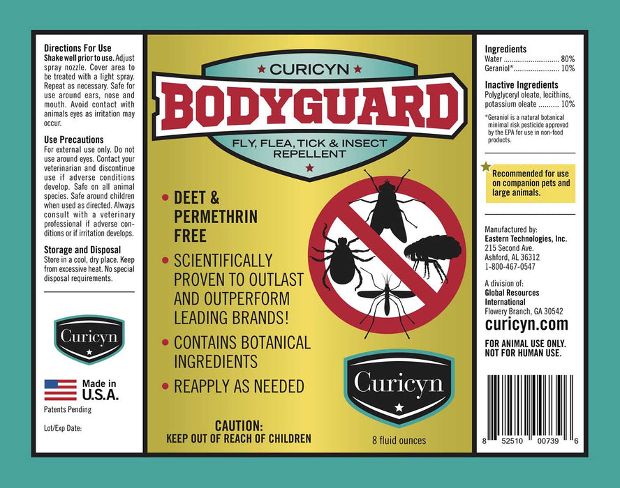 Curicyn's Bodyguard Fly, Flea, Tick and Insect Repellent - Jeffers - Animal Health & Wellness > Flea & Tick Control