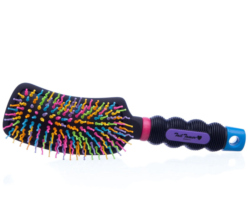 Curved Handle Rainbow Brush - Jeffers - Horse Supplies > Horse Grooming