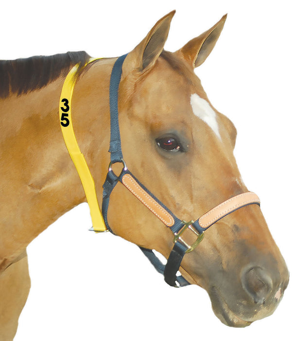 Yellow Numbered Mare ID Neck Strap - Yellow 1 