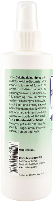 Davis 4% Chlorhexidine Spray, 8 oz - Jeffers - Animal Health & Wellness > Skin & Coat Care