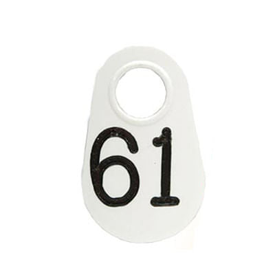 Bock's Nylon Numbered Identification Tags 1-100, White - 37  