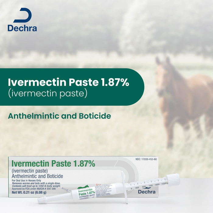 Dechra Ivermectin Paste 1.87% Anthelmintic and Boticide for Horses - Jeffers - Animal Health & Wellness > Medicine