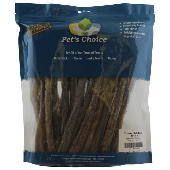 Dog Bully Sticks Premium All Natural Dog Pizzle Chews, 12' - Jeffers - Dog Supplies > Dog Treats > Bully Sticks