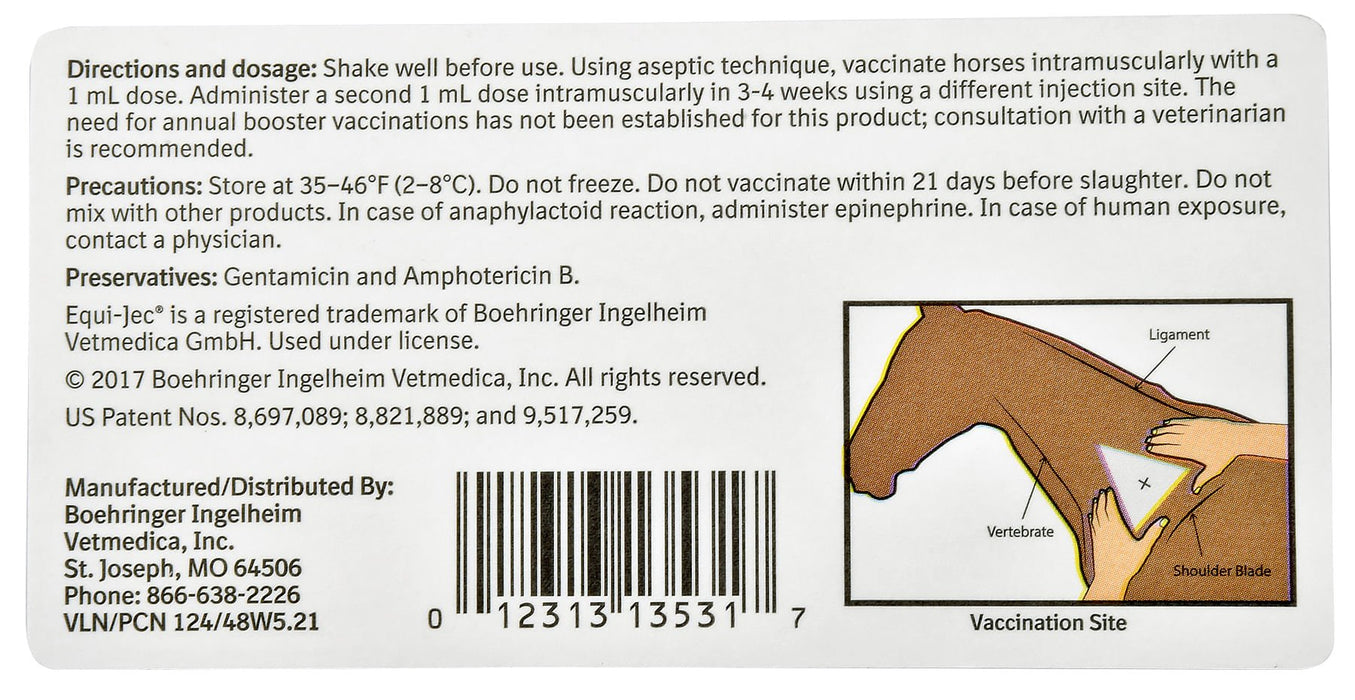 Equi - Jec WNV + EWT - Jeffers - Animal Health & Wellness > Vaccines