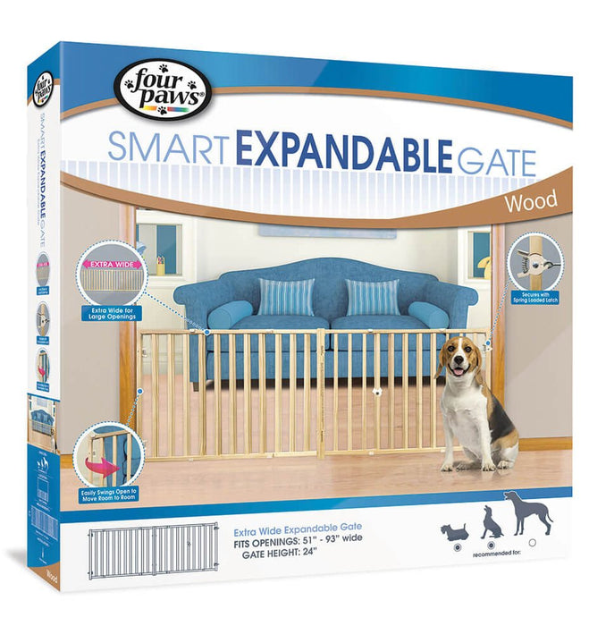 Extra Wide Expandable Wood Gate, 24' H - Jeffers - Animal & Pet Supplies > Pet Doors