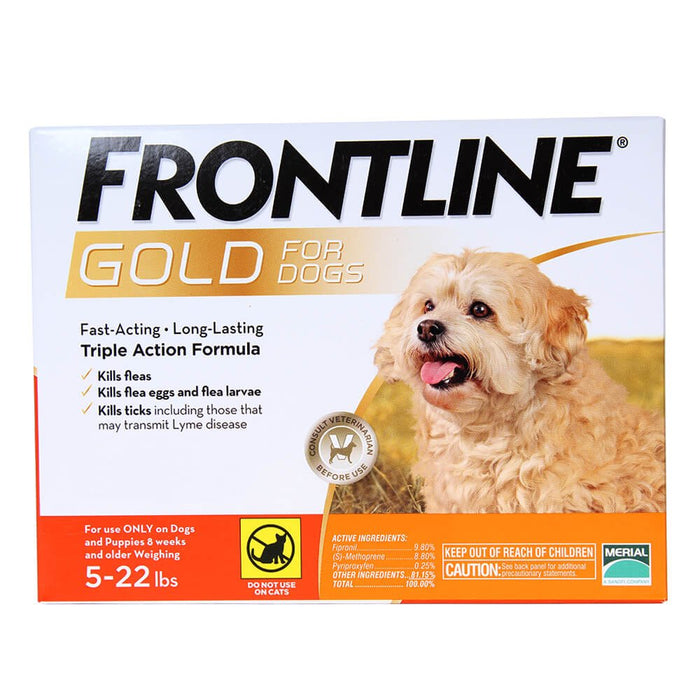 Frontline Gold 5 - 22 lbs, Single - Jeffers - Animal Health & Wellness > Flea & Tick Control