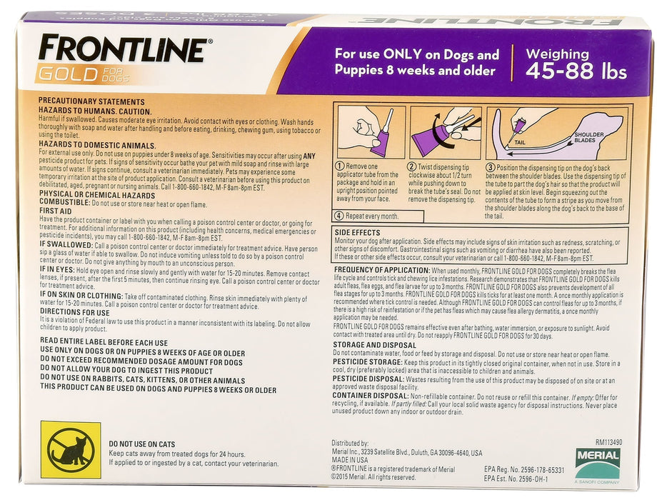 Frontline Gold for Dogs, 3 - pack - Jeffers - Animal Health & Wellness > Flea & Tick Control