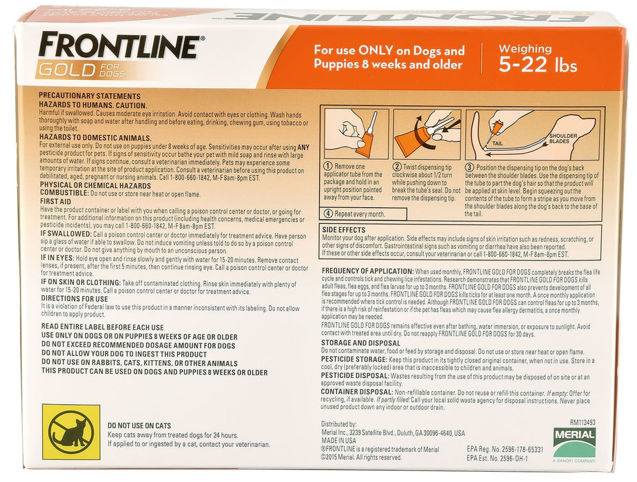 Frontline Gold for Dogs, 6 - pack - Jeffers - Animal Health & Wellness > Flea & Tick Control