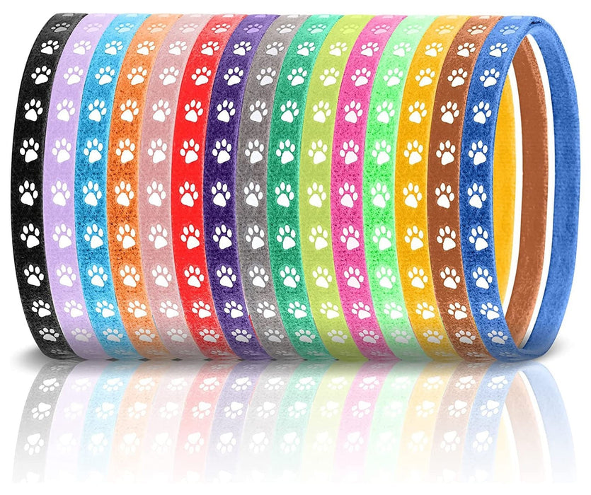 FurBaby 12' Whelping ID Collars, Multi/Paw Print, 15 ct - Jeffers - Animal Health & Wellness > Breeding Supplies