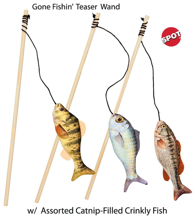 Gone Fishin' Cat Teaser Wand Cat Toy, Assorted - Jeffers - Cat Supplies > Cat Toys