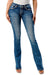 Grace in LA Steer Head Embroidered Mid Rise Bootcut Jeans - Jeffers - Women > Women's Clothing > Women's Jeans, Pants, Shorts