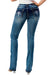 Grace in LA Steer Head Print Mid Rise Bootcut Jeans - Jeffers - Women > Women's Clothing > Women's Jeans, Pants, Shorts